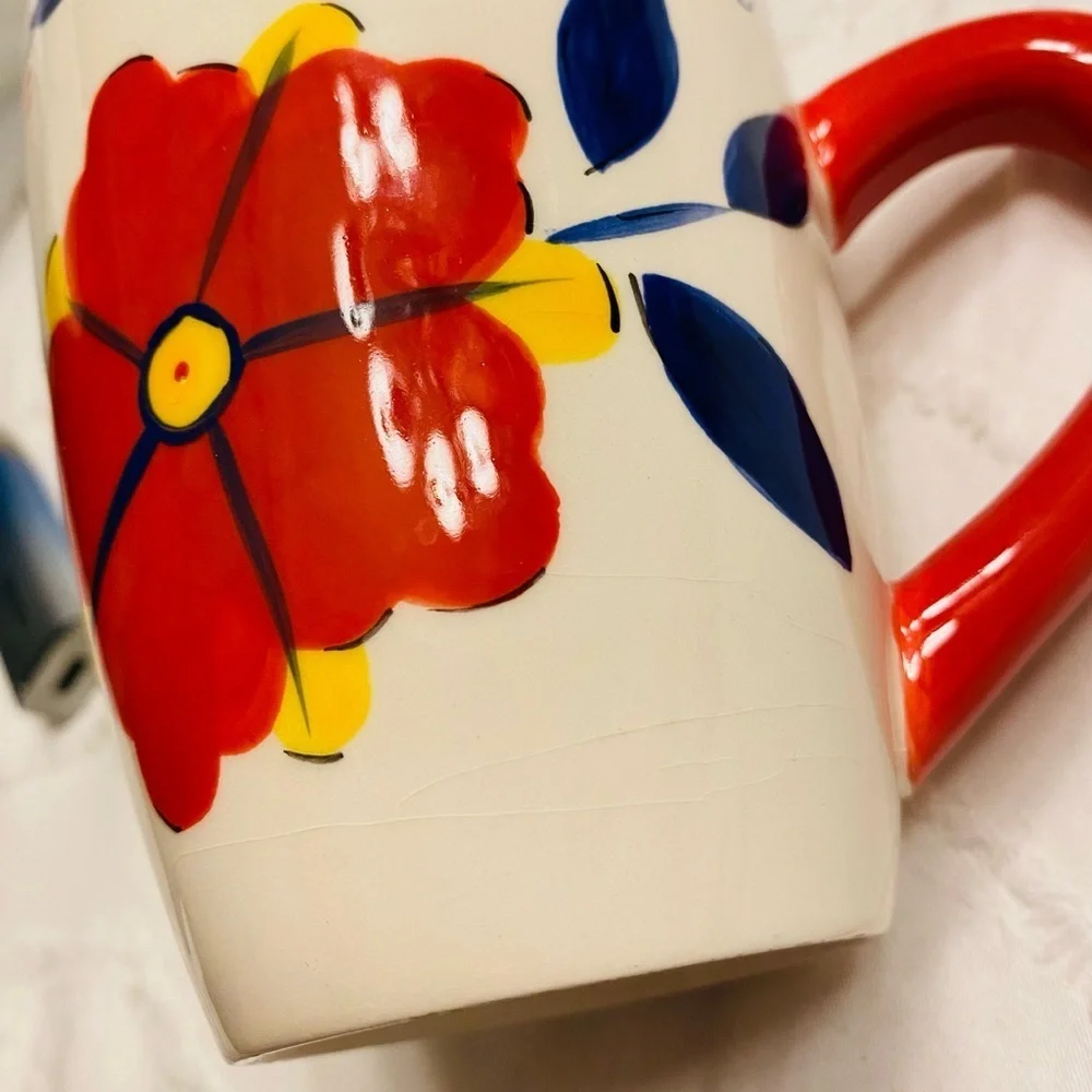 Pier 1 Imports hand painted earthenware floral Portalegre UBM